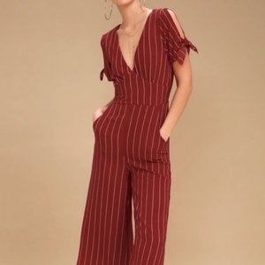 Lulus Pacific Coast Striped Cropped Jumpsuit Size Small